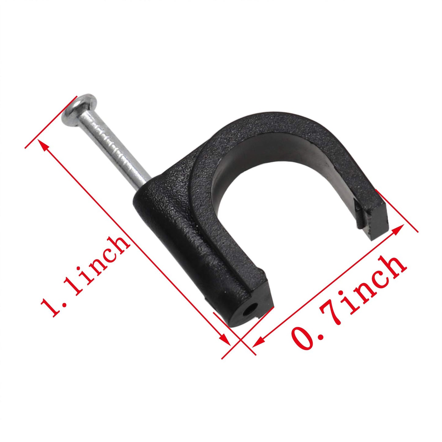 HJ Garden 50pcs Half Clamp J-Hook with Nail For Pex Tubing Pipe Support Round Cable Fixing Tie, Black