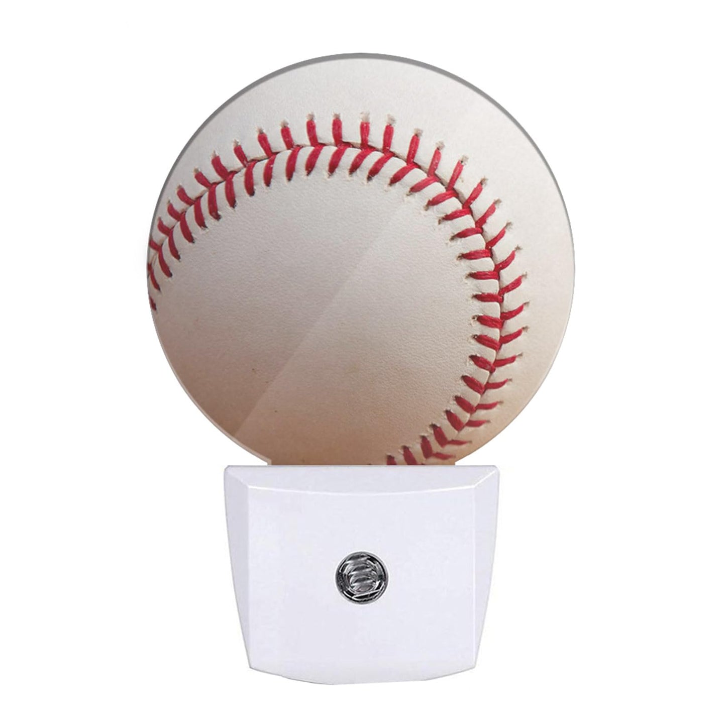 Uanvaha Home Baseball Decorative Night Light Sports Theme White and Red Baseball Laces Softball Laces Night Lights Plug into Wall with Dusk to Dawn