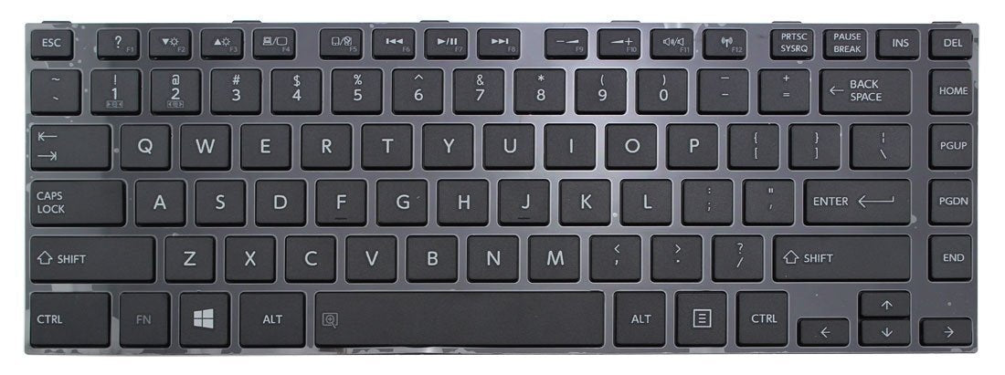 New Laptop Keyboard with Frame Replacement for Toshiba Satellite L45-A4225 L45-ASP4201WL L45-ASP4202FL, US Layout Black Color