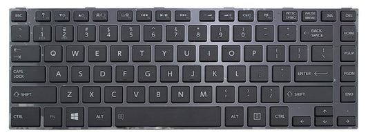 New Laptop Keyboard with Frame Replacement for Toshiba Satellite L45-A4225 L45-ASP4201WL L45-ASP4202FL, US Layout Black Color