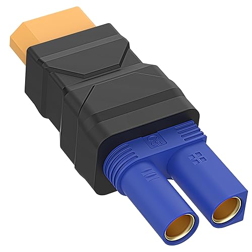 New XT60 Connector EC5 Connector XT60 Male to EC5 Female Connector XT60 Extension Cable Terminal,No Wires Connectors RC Battery Adapter, RC Cars