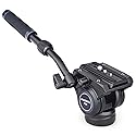 Video Camera Tripod Fluid Head-INNOREL F60,Professional Drag Pan Panoramic Fluid Head with 1/4" and 3/8" Screws Sliding Plate for DSLR