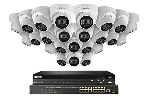 32-Channel NVR System with 4K (8MP) IP Dome Cameras with Listen-In Audio 24