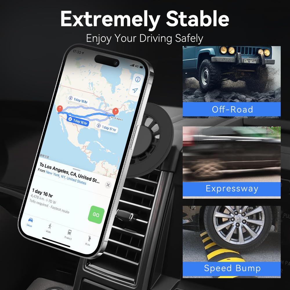 CLEC Magnetic Car Phone Holder for Ford F-150 2015-2020 Car Phone Mount for Magsafe[20 Strong Magnetic] 360°Adjustable Phone Mount,Phone Holder
