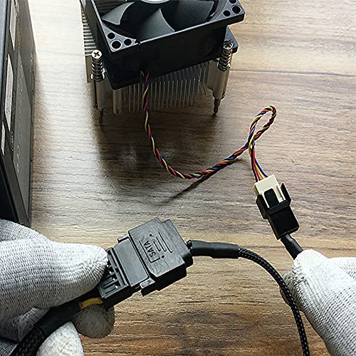 FBHDZVV 4Pcs SATA Power Splitter Y Cable 1 to 1 15 Pin Male SATA to Sleeved 3 Pin/4 Pin PMW 12V PC Case Fan Power Supply SATA Connector Cable