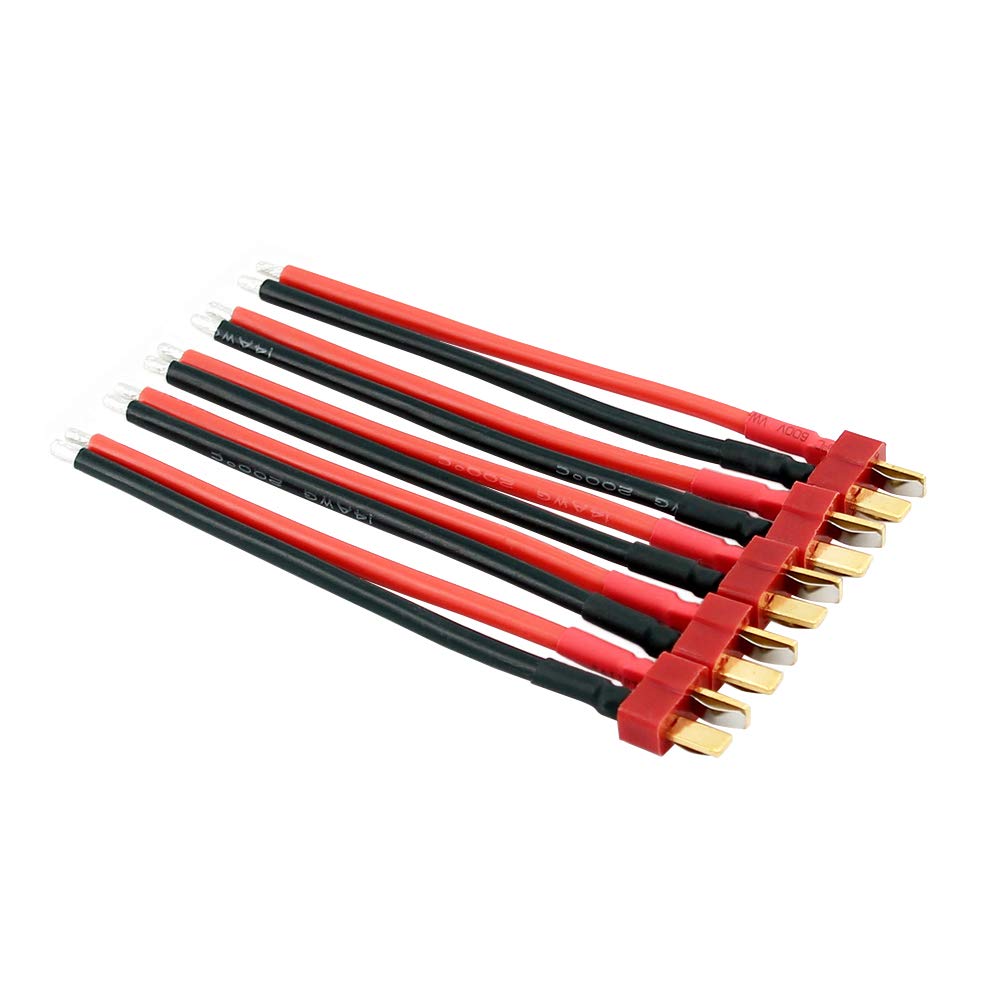 5pcs Male T-Plug/T-Connectors Style with 10cm 14awg Wire(BDHI-28)