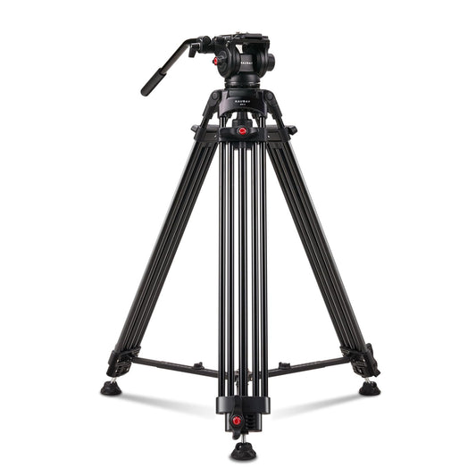 RAUBAY 70.8" Professional Heavy Duty Video Camera Tripod with Fluid Head, QR Plate for DSLR Camcorder, Max Loading 17.6lbs, Aluminum Twin Tube Leg