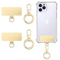 MoKo Heavy Duty Phone Tether Tab ×2, 360° Rotatable Spring O Ring ×2, Metal Ultra-Thin Cellphone Lanyard Pads Cellphone Strap Patches Connector Tether