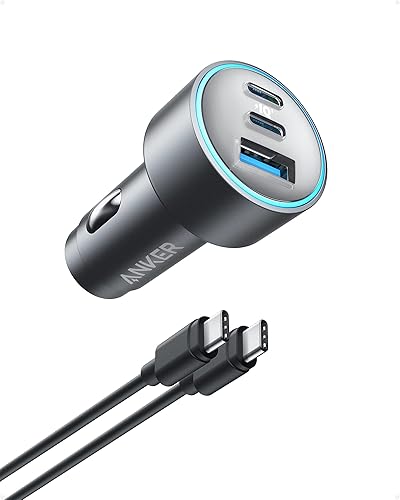 Anker USB-C Car Charger, iPhone 17 Car Charger, 67W 3-Port Compact Fast Charger, 535 Car Adapter with PIQ 3.0 for iPhone 17/16/15/14 Series, Galaxy