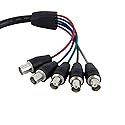 1 Ft Coax Hd15 Vga To 5 Bnc Rgbhv Monitor Cable - 1 X Hd-15 Male Vga - 5 X Bnc Female Video - 1ft - Black - Vgabncmf1