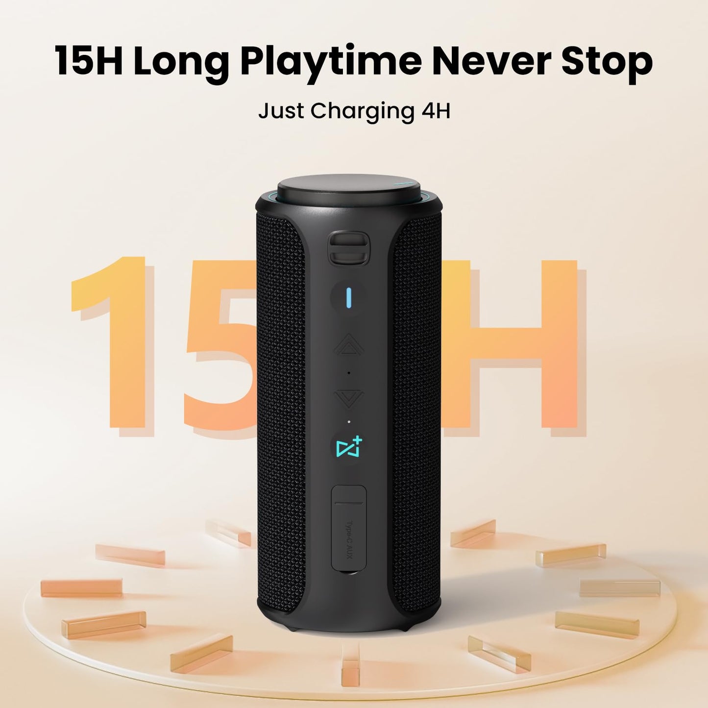 Raymate Bluetooth Speaker, IPX7 Waterproof, 30W Stereo with Deep Bass, Wireless Blue Tooth 5.3, 100Ft Range TWS Pairing, 15H Playtime, Portable