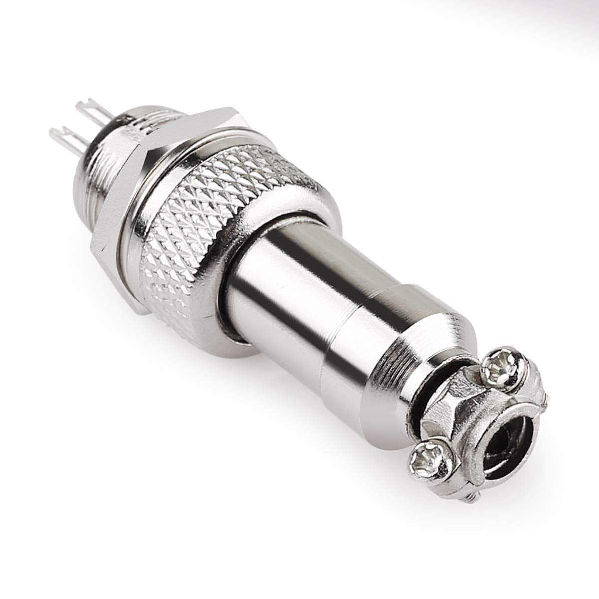 DIYhz GX12 5 Pins Panel Metal Mount Circular Metal Aviation Connector Adapter Male Female Plug Socket with Waterproof Cap (5 Pcs)