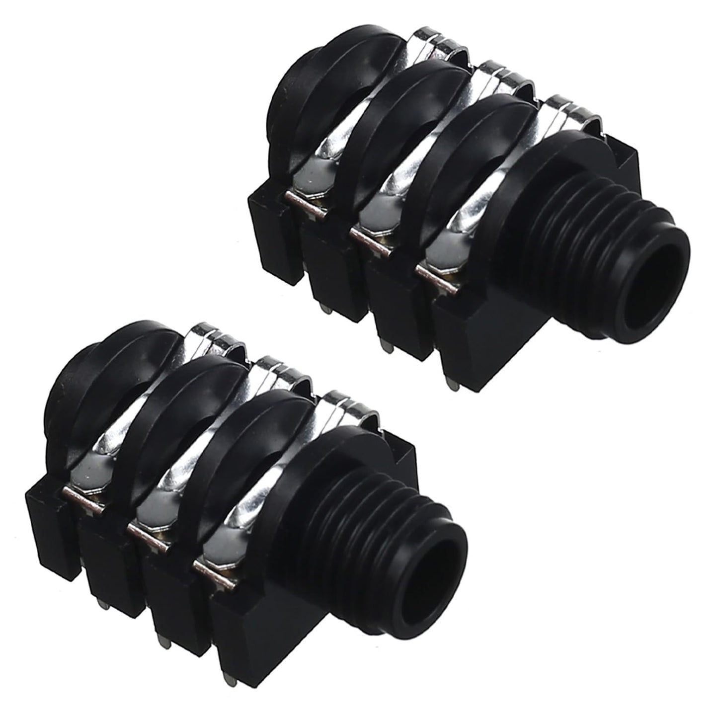 Fielect 6.35mm 1/4" 6 Pin Stereo Headphone Jack Socket PCB Panel Mount Female Audio Video Connector, 2Pcs