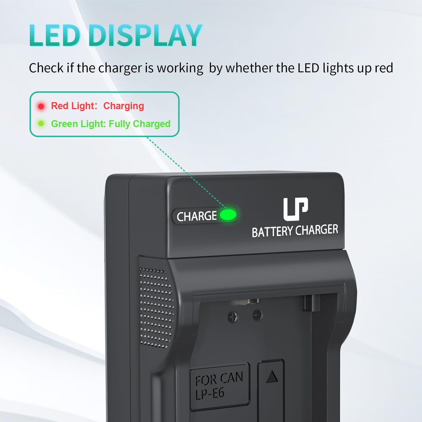 LP LP-E6 LP E6N Battery Charger, Charger Compatible with Canon EOS 90D, 80D, 70D, 60D, 60DA, 7D Mark II, 7D, 6D Mark II, 6D, 5D Mark IV, 5D Mark III