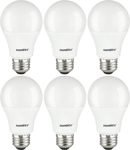 Sunlite 40369 LED A19 Household Light Bulbs, 9 Watts (60W Equivalent), 800 Lumens, Medium Base (E26), Non-Dimmable, 200 Degree Beam Angle, ETL Listed