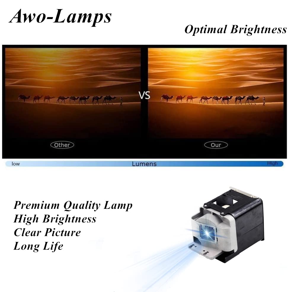 AWO 5J.J6R05.001 / 5J.J7E05.001 Premium Replacement Projector Lamp Bulb with Housing for BenQ MX766,MW766,MW767,MX822STU,MW822ST,EX7238D Projectors