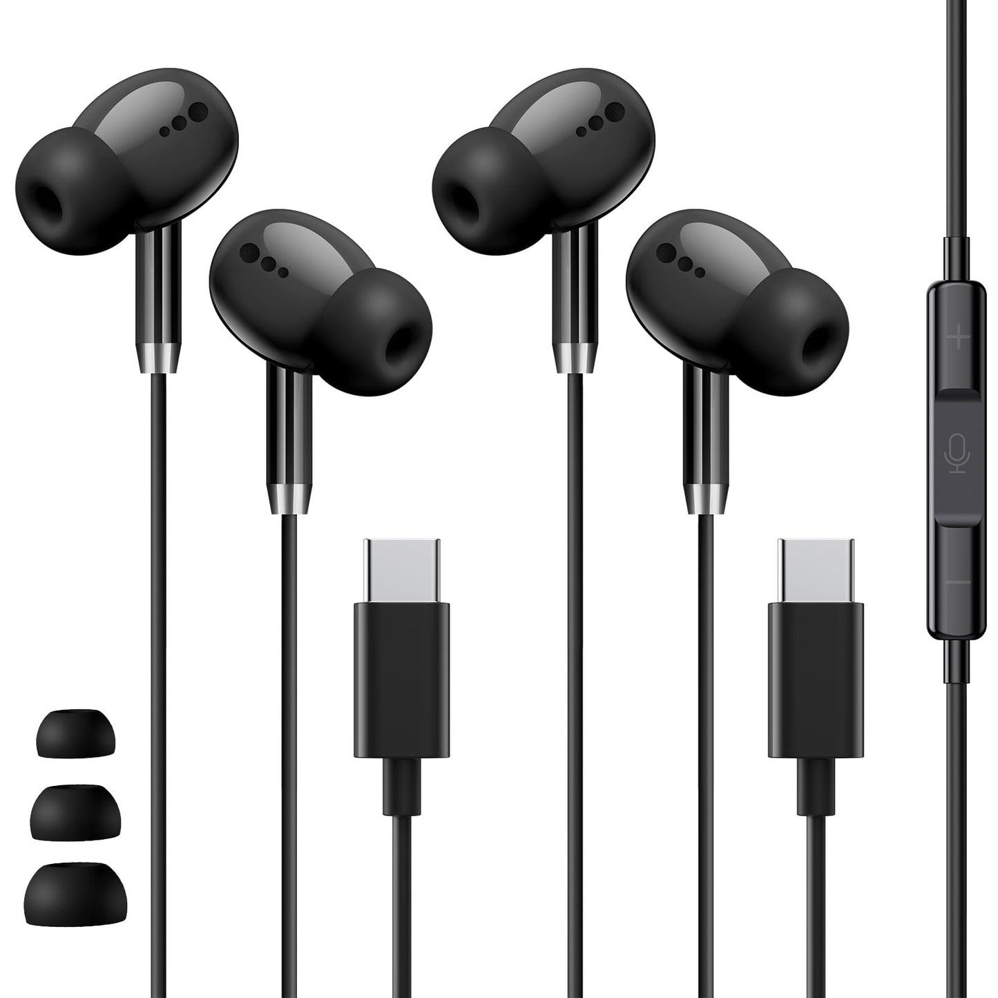 Wired Earbuds USB C Headphones for iPhone 17 16 15, Headphones Wired with Microphone & Volume Control, Noise Canceling Typc-C Earphones for Galaxy S26