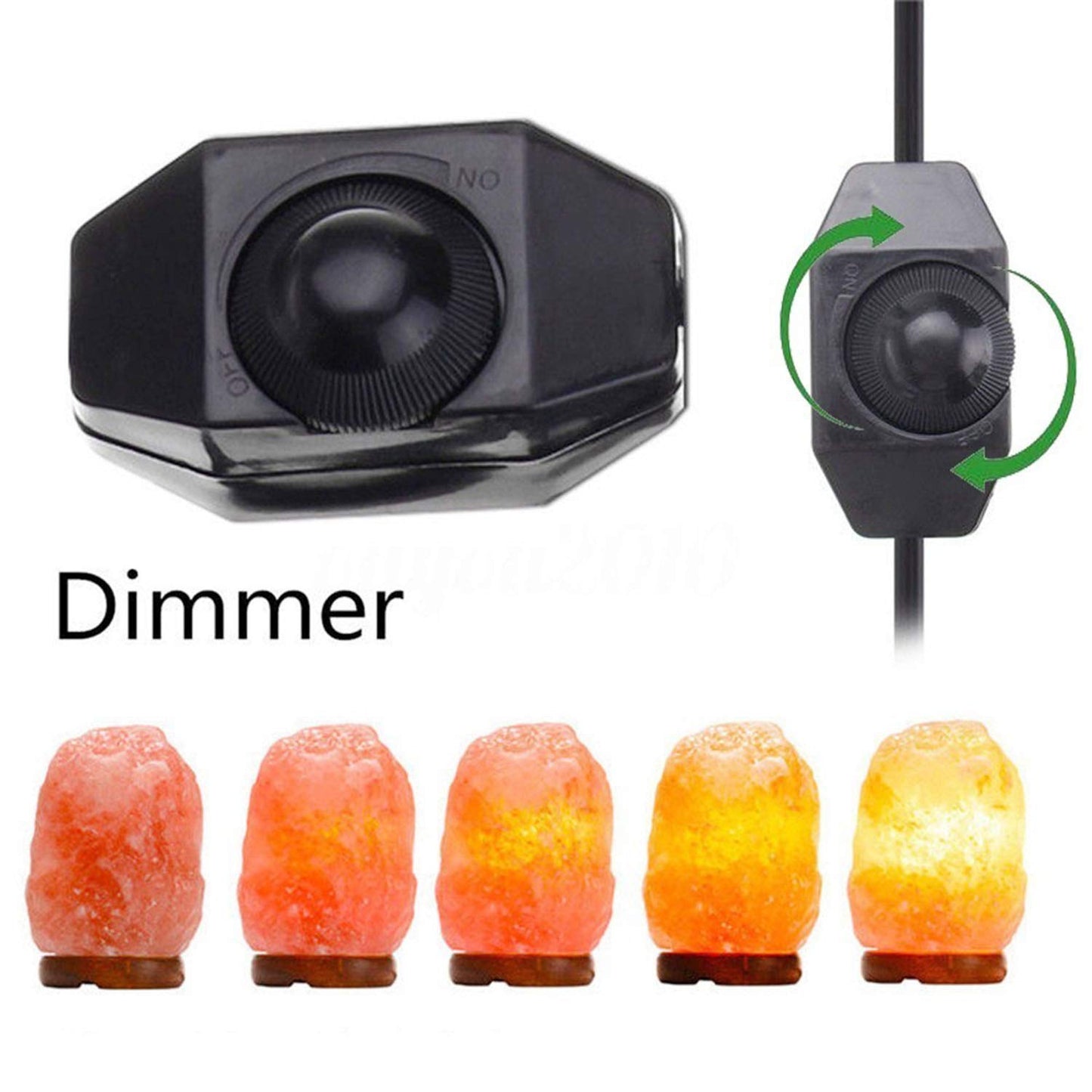 DGZZI Salt Lamp Cord 110V 4.9ft Himalayan Salt Lamp Black Power Cable Cord with Dimmer Control Switch and Clip