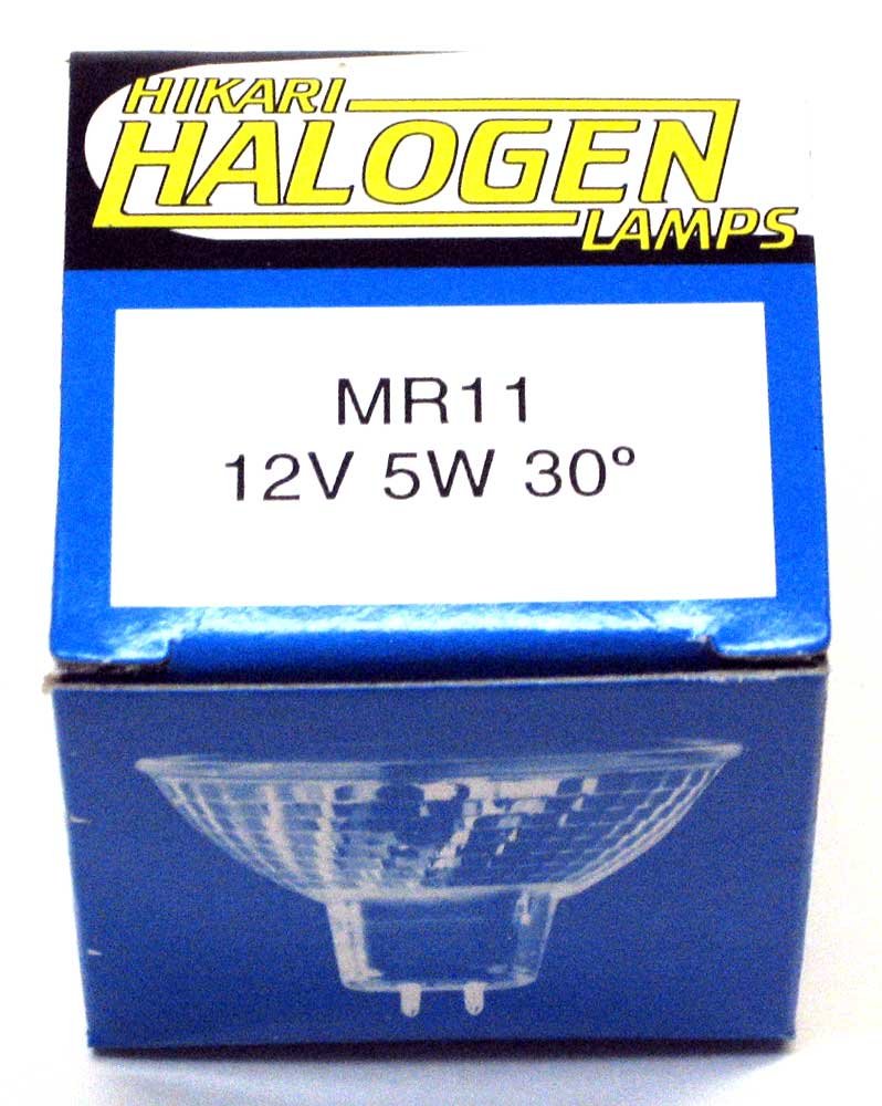 Hikari JCR8295 MR11 Wide Angle 5W Halogen 12V Flood Bi-Pin Base