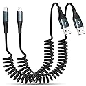 Heartbeats Coiled Lightning Cable 3FT 2 Pack MFi Certified Car iPhone Charger Cable?USB to Lightning Cable Compatible with iPhone 14/13/12/11 Pro…