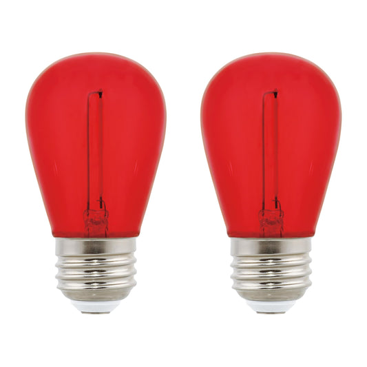 Westinghouse 53770EC2 2 Watt (40 Watt Equivalent) S14 Omni Filament Red LED Light Bulb Medium (E26) Base, 2-Pack