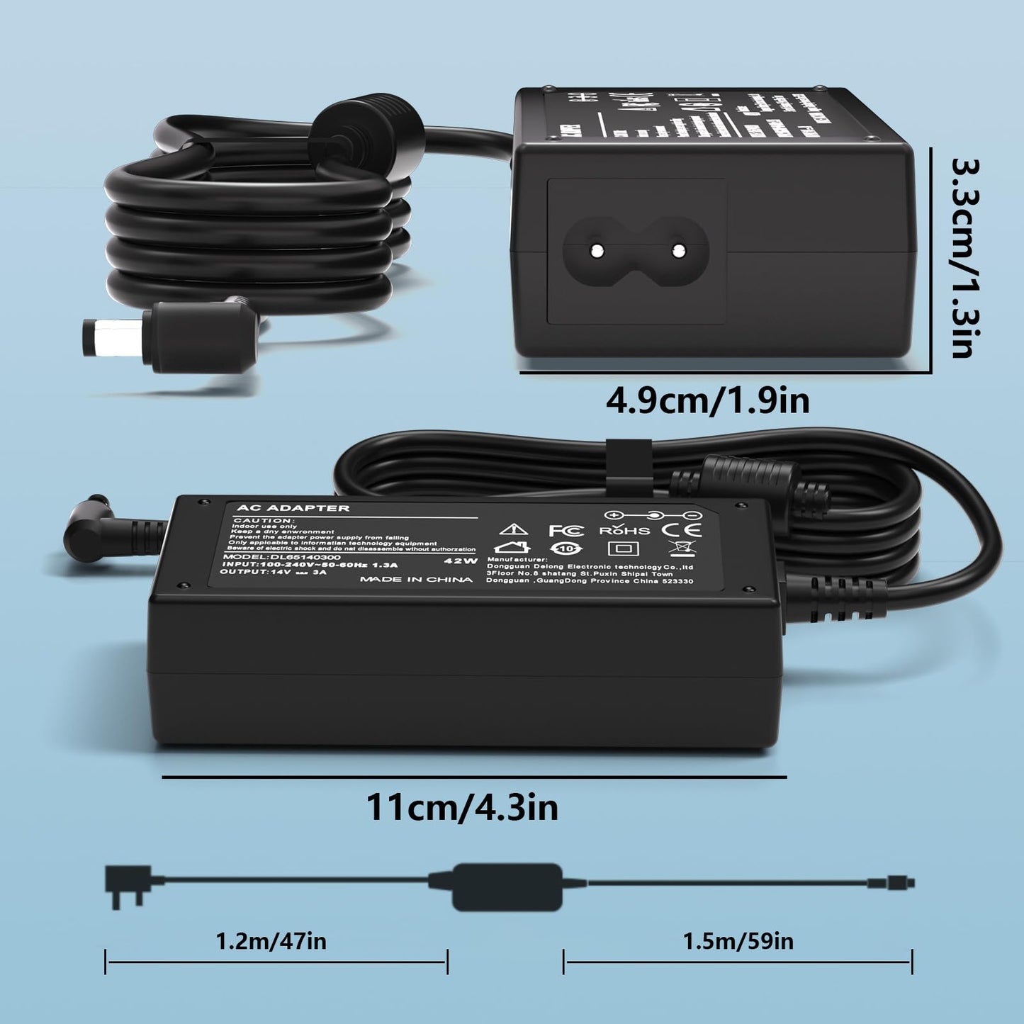 Oanlxt 14V Power Adapter Compatible with Samsung SyncMaster 15" 17" 18" 19" 20" 22" 23" 24" 27" TV LED LCD Monitor Adapter Charger Compatible…