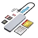 CFast Card Reader, USB 3.0 USB C CFast 2.0 Card Reader - 5 in 1 5Gbps Aluminum CFast Memory Card Adapter for Lexar, Transcend, Sony Card, Read 5 Cards