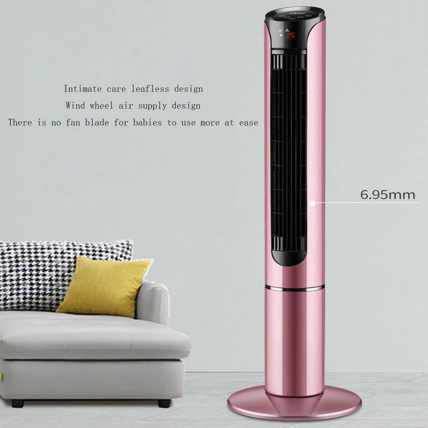 Freestanding Tower Fan 15h Timer Oscillating Fan Bladeless Fan 3 Speed Oscillating Cooling Fan Standing Floor Fans (Pearl White) (White)