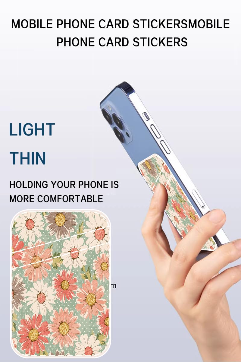 JYCardPKT Phone Card Holder Leather, Dual Pocket Phone Wallet Adhesive Stick On, Cute Phone Case Credit Card Holder, Suitable for Most of Phones Retro