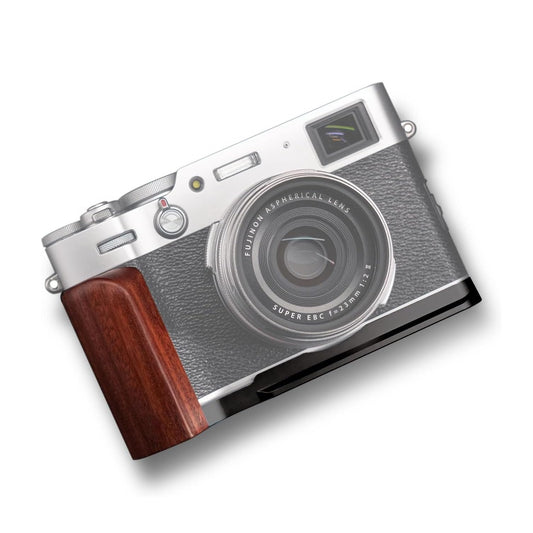Iborrys L-Shaped Camera Handle ?Compatible with FUJIFILM X100VI Camera ?Precious Vintage Solid Wood Camera Grip | Handcrafted by Experienced Artisans
