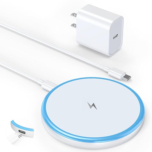 Magnetic Wireless Charger 15W with 20W Adapter & 6ft Cable - MagSafe Charger for iPhone 16/15/14/13/12 Pro/Max/Plus/Mini & AirPods 3/2/Pro - Fast