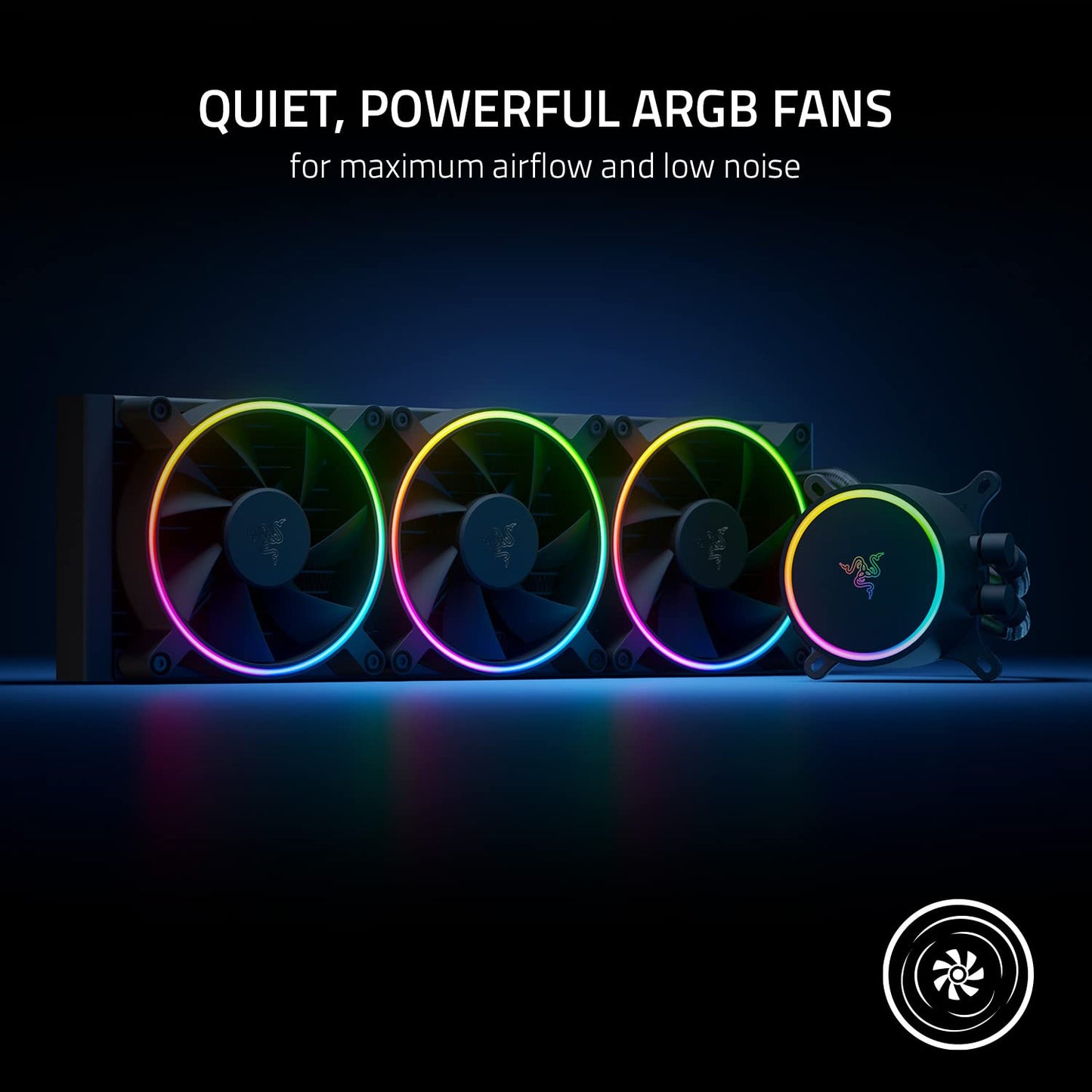 Razer Hanbo Chroma RGB All in One Liquid Cooler aRGB Pump Cap: AIO Design - Quiet, Powerful aRGB Fans - PWM Fan Controller Support - Intel LGA 115X
