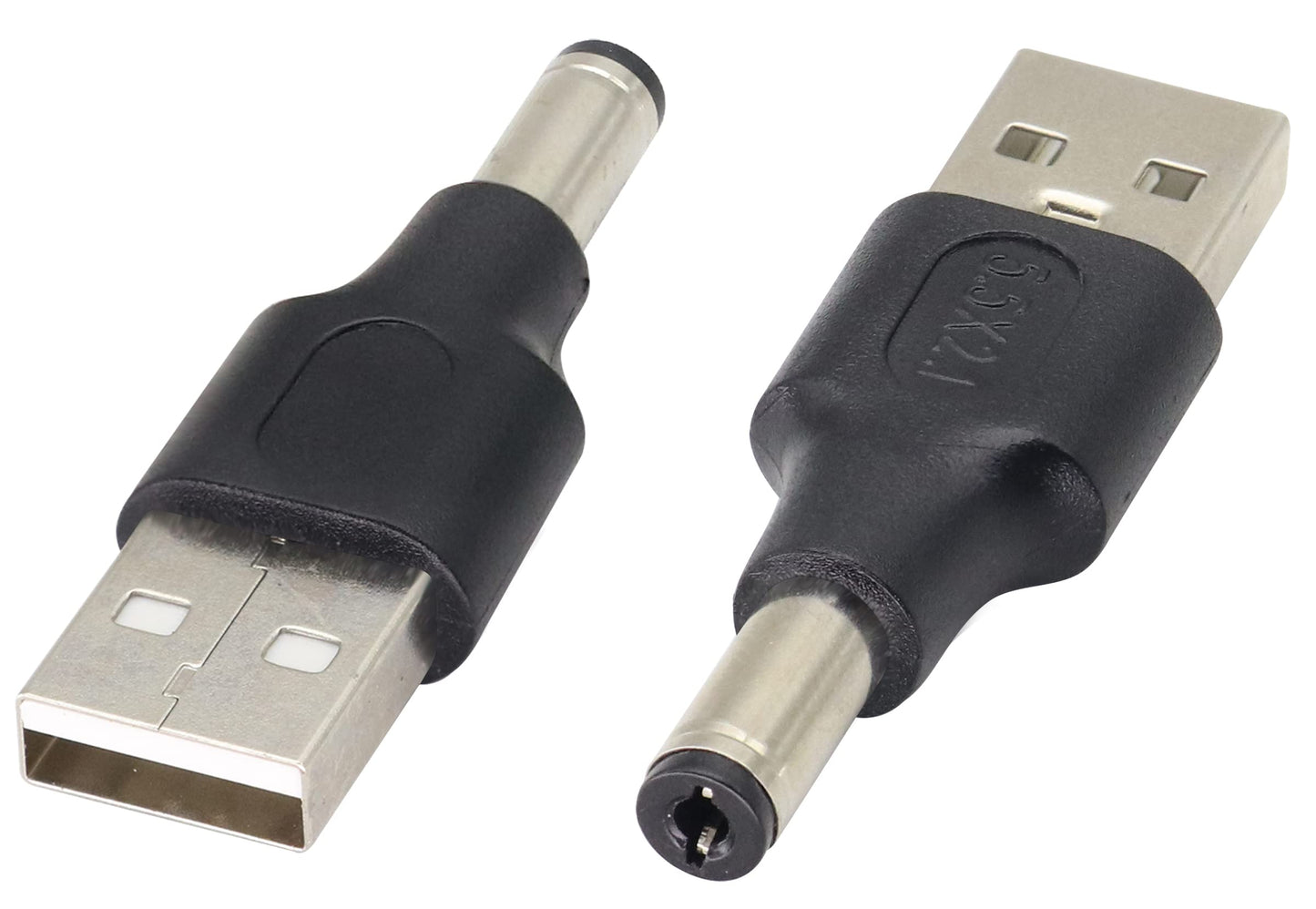 AAOTOKK (2 Pack 5V DC to USB Adapter DC5.5 × 2.1 mm Power Converter Plug USB 2.0 A Male to DC 5.5×2.1mm Male DC Barrel Power Plug Charger Cord…