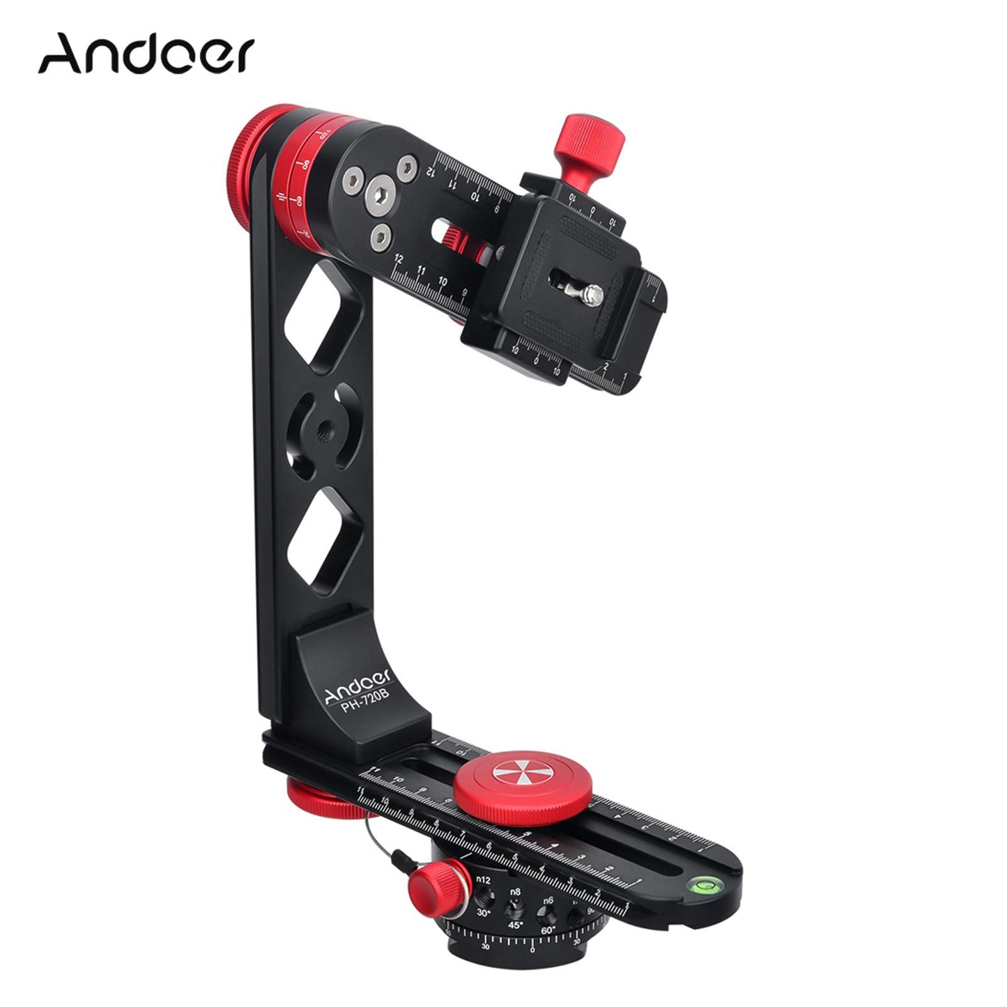Andoer PH-720B 720° Gimbal Head Panoramic Head Aluminium Alloy with Ball Head Quick Release Plate Carry Bag Max Load 22lbs for Nikon for Sony DSLR