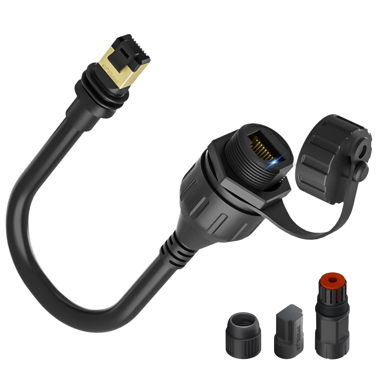 STARGEAR Starlink Ethernet Adapter for Gen 3/Mini, 1FT/30CM Waterproof Starlink Cable RJ45 Coupler Starlink Mini Ethernet Cable Extension