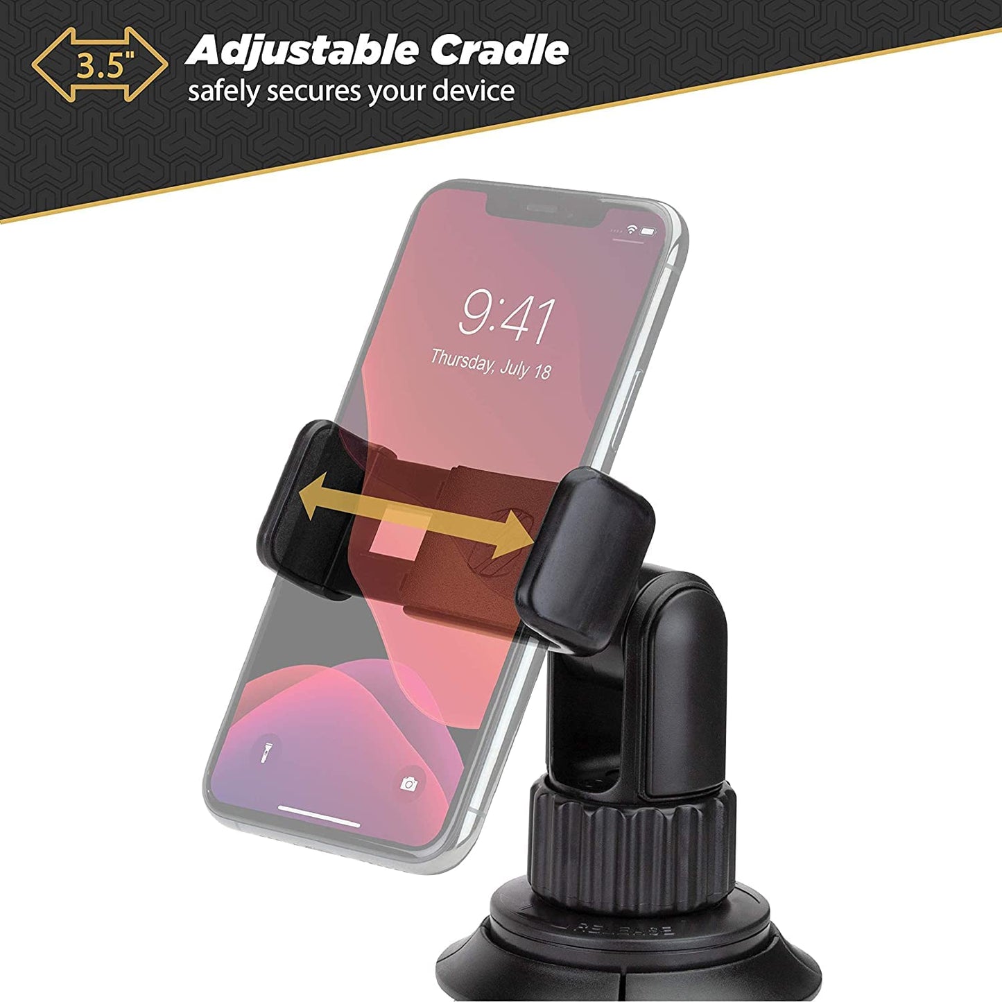 SCOSCHE Industries UHCUPM-SP1 QUICKGRIP Grip Clip Universal Cup Holder Phone Mount - BL