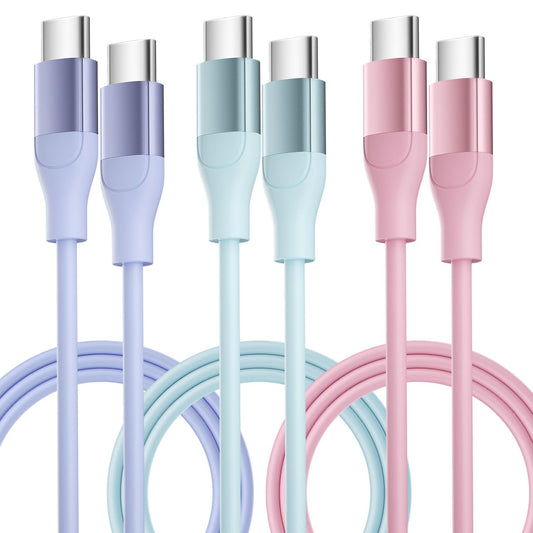 SGIN USB C Cable 3-Pack, 60W (3A) USB C to USB C Cable PD Type C Fast Charger Cord for PC/Phone/Laptop/Tablet/Pad and More