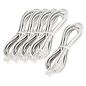 Uxcell a14042200ux0008 M/M Flat Telephone 4.6mm Width Cable Cord (Pack of 5)