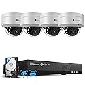 4COVR PoE Security Camera System, 4Pcs 5MP IK10 Vandal-Proof Dome PoE IP Camera with Mic, AI Human Vehicle Detection, 8CH 8MP H.265 NVR with 2TB HDD