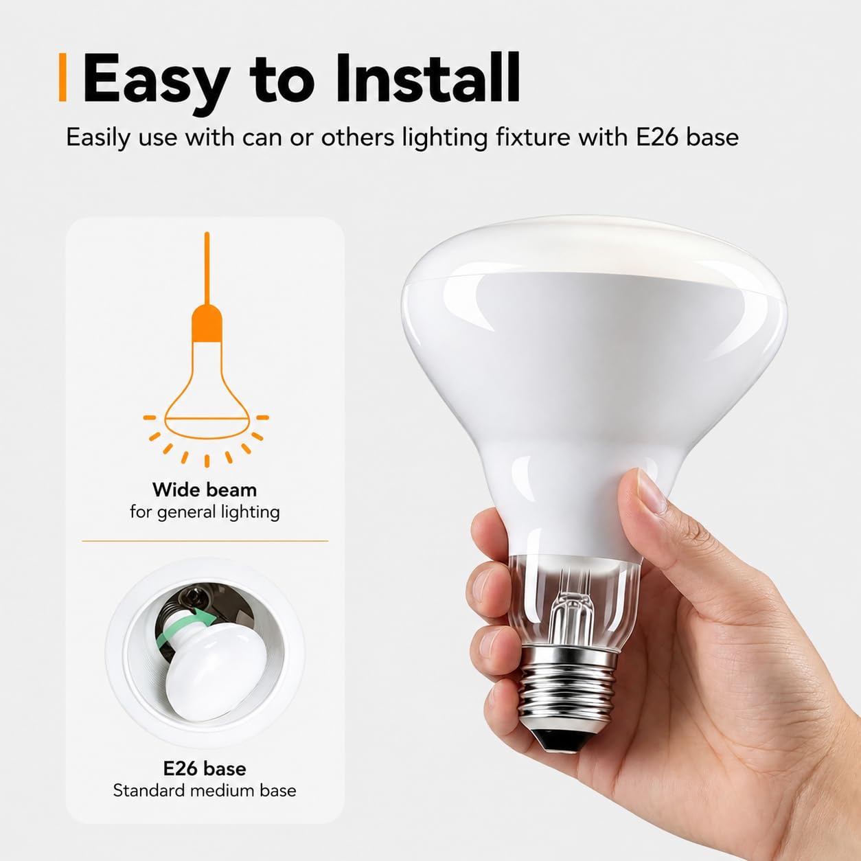 IWMWQO 2-Pack 65W BR30 Flood Incandescent Light Bulbs, E26 Medium Base