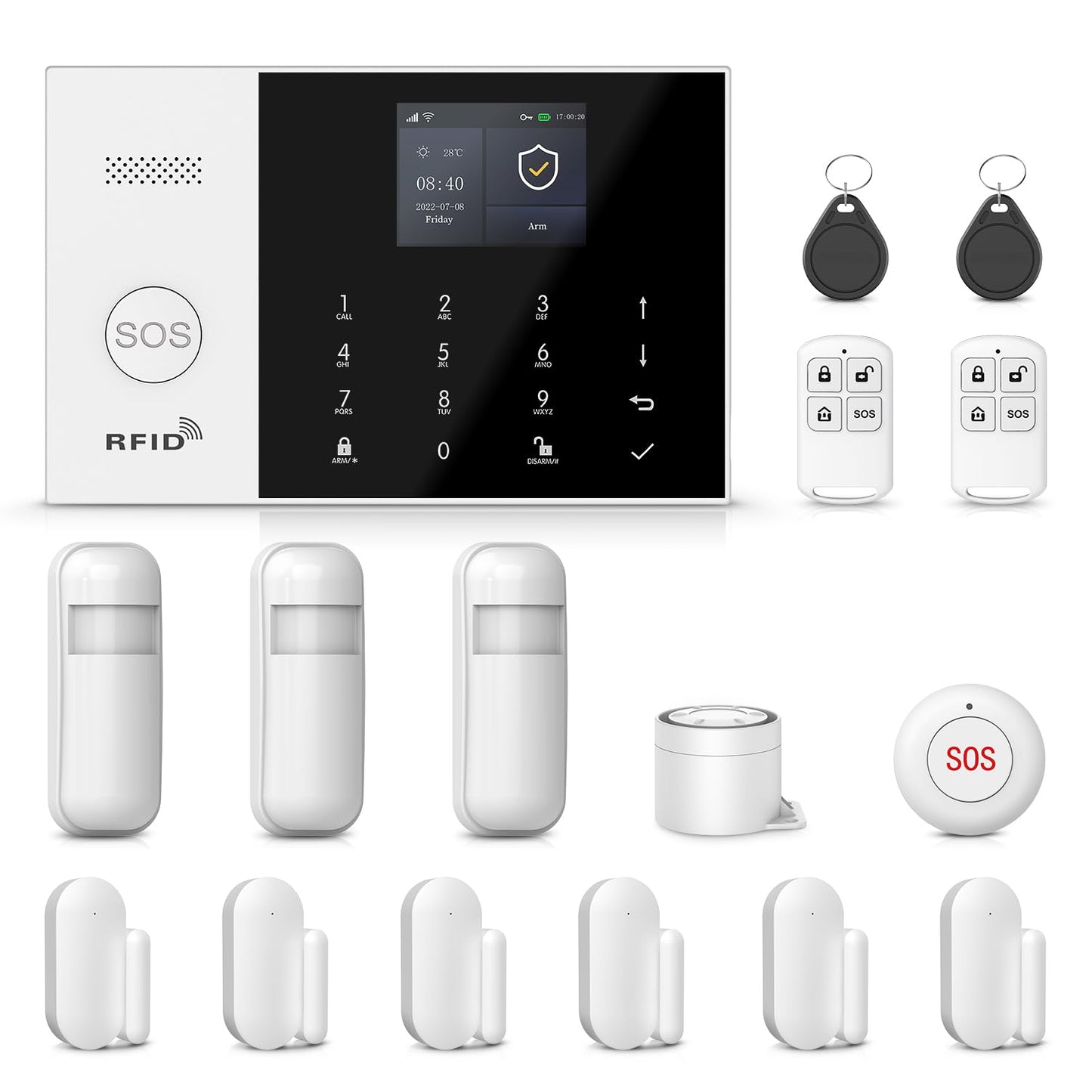 PGST Wireless Alarm System,WIFI/4G Home Security Systems with DIY Expandable Door and Motion Sensor,Tuya APP Instant Alerts,Compatible