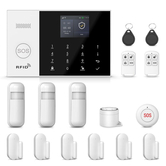 PGST Wireless Alarm System,WIFI/4G Home Security Systems with DIY Expandable Door and Motion Sensor,Tuya APP Instant Alerts,Compatible