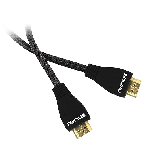 Nyrius High Speed Premium HDMI Cable (6 Feet) Supports 3D, Ethernet, & Audio Return for HDTV, Projector, A/V Receiver, Laptop, PC, Apple TV, Roku