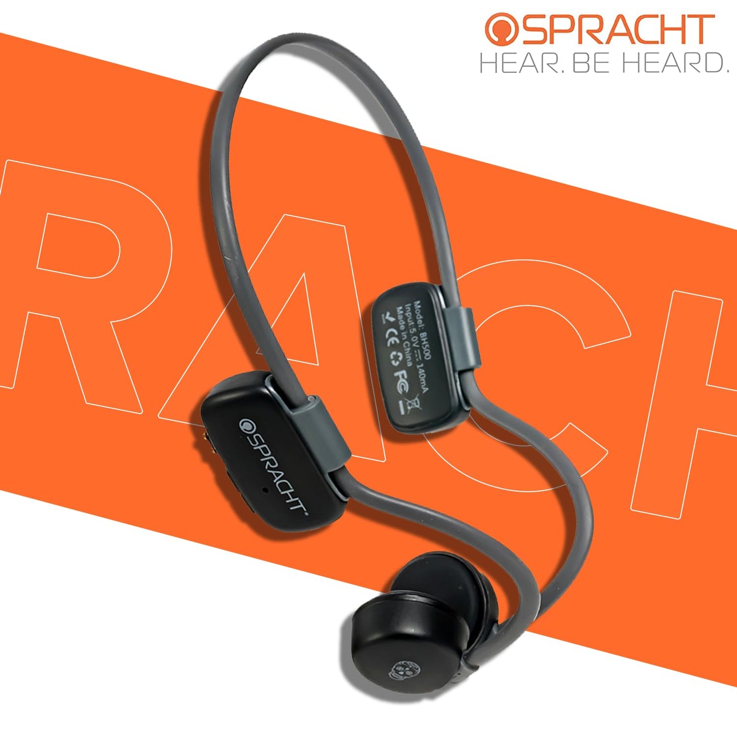 Spracht BH500 Bone Conduction Headphones Bluetooth with USB Cable | Bonehead Sport Waterproof Headset for Outdoor Activities | IPX6 Conduction Head…