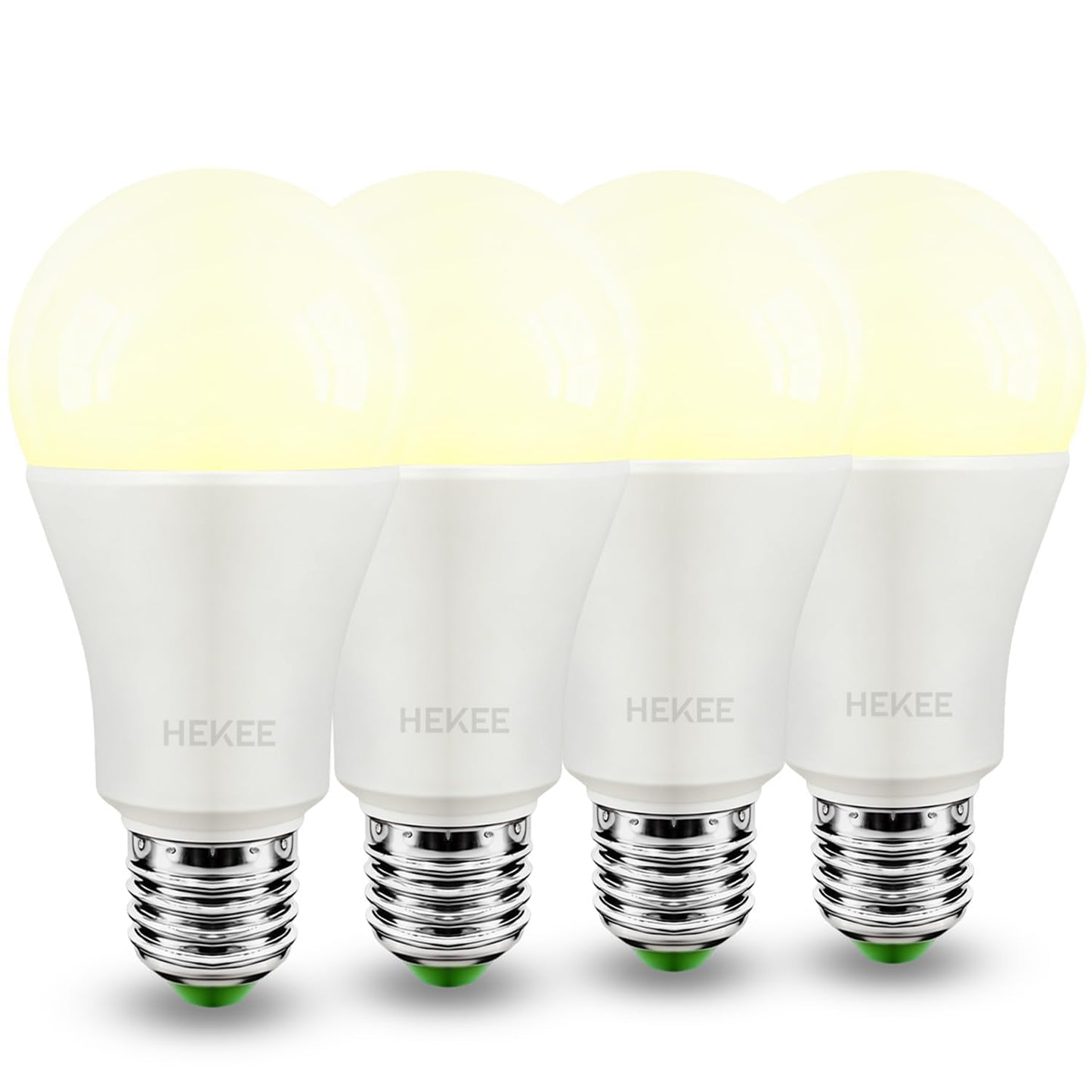 HEKEE Dusk to Dawn Sensor Light Bulbs LED A19 900 Lumens, Outdoor Porch Lights, 60 Watt Equivalent, Warm White 2700K Soft White Security Bulb(Auto