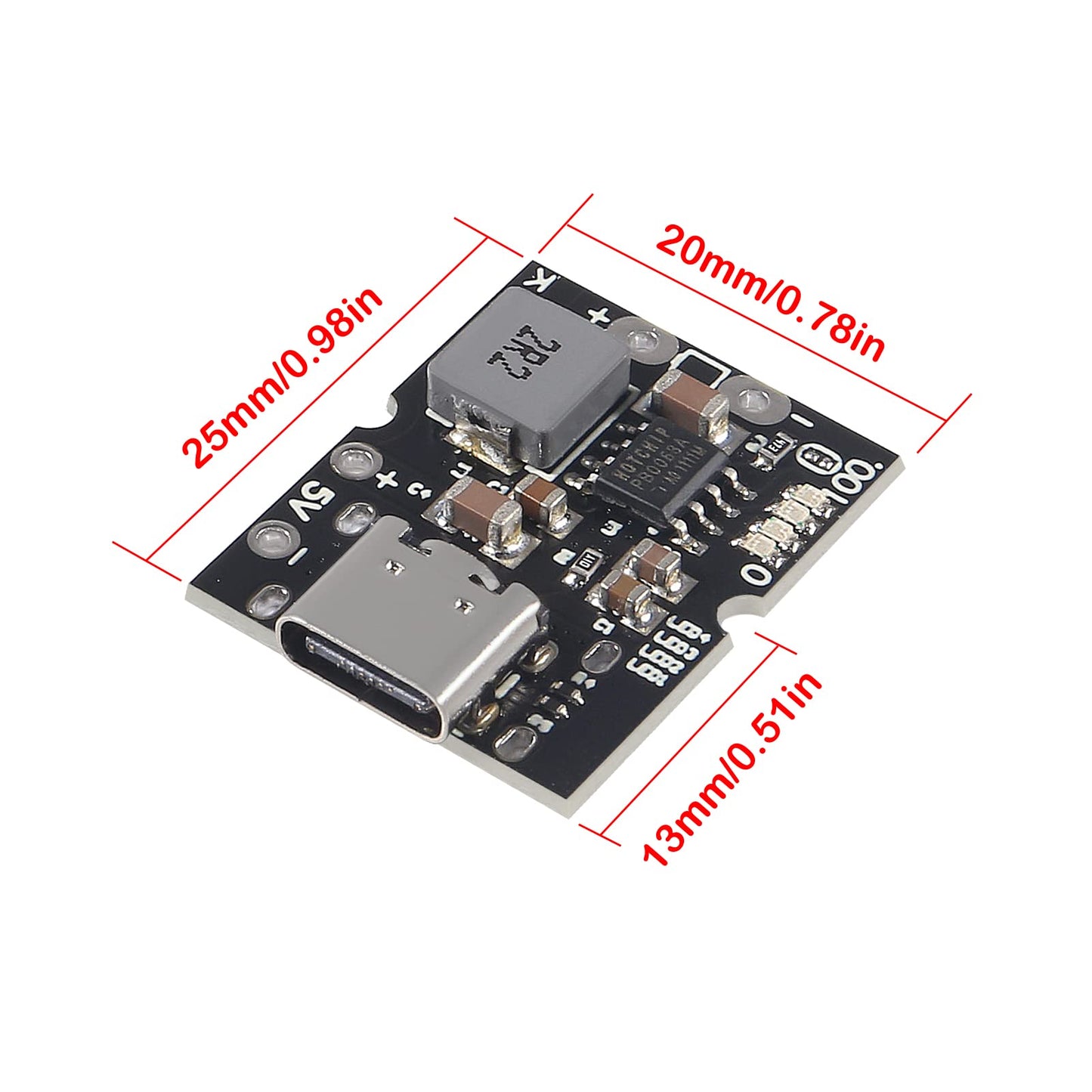 DWEII 10PCS Type-C USB 5V 2A Boost Converter Step-Up Power Module Lithium Battery Charging Protection Board LED Display USB for DIY Charger (no…