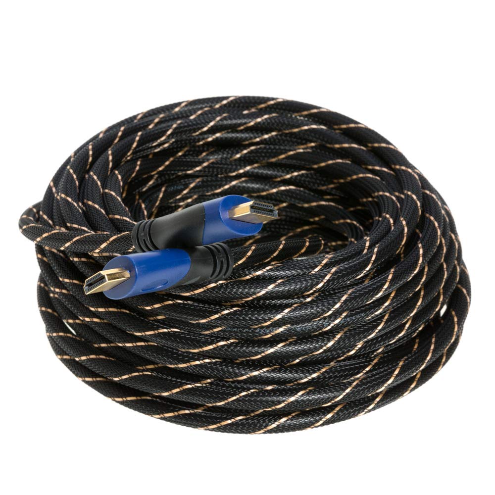50FT Gold Plated HDMI Cable with Audio & Ethernet Return Channel, v 1.4, 1080P FHD, Compatible with TV, DVD, PS4, Xbox, Bluray