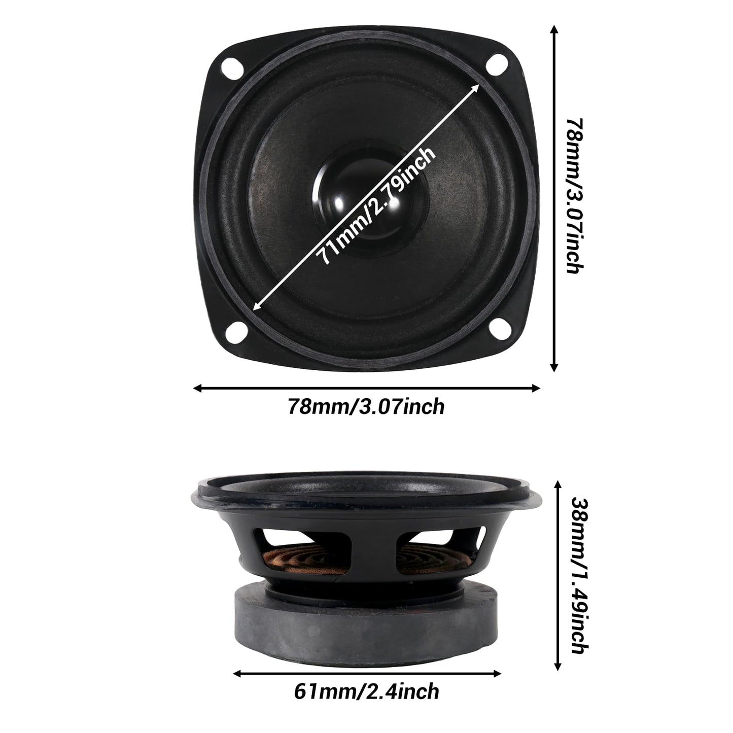 ACEIRMC 3” 4Ohm 20W Full Range Audio Speaker Stereo Woofer Loudspeaker for Arduino Replacement DIY (4pcs)
