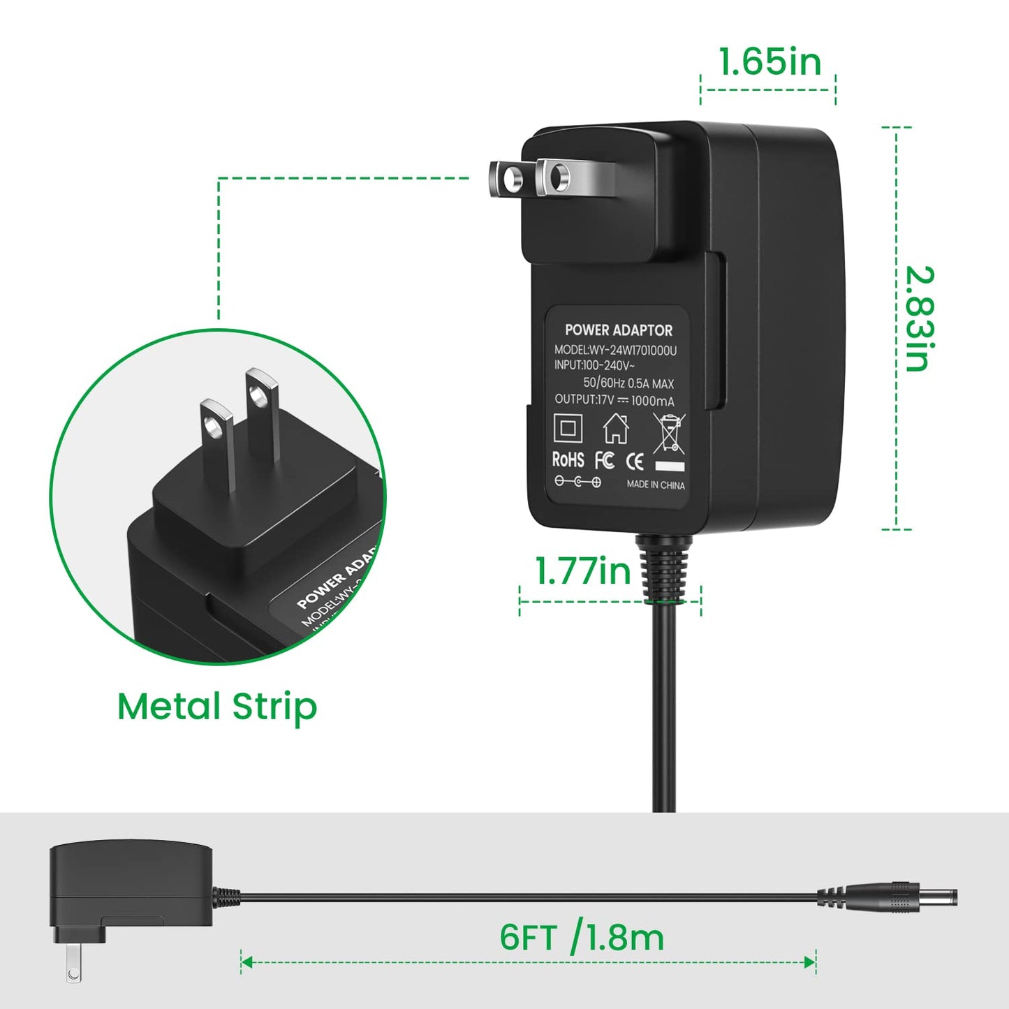 Auspow 17V Charger for Bose Soundlink I II III 1 2 3 Wireless Mobile Speaker Wall: Power Adapter Cord 10 306386-101 369946-1300 414255 404600 301141…