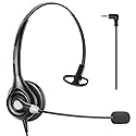 Arama Cordless Phone Headset for Landline Phone, 2.5mm Jack Telephone Headset with Noise-Cancelling Mic & Volume Control, Wired Headset Compatible